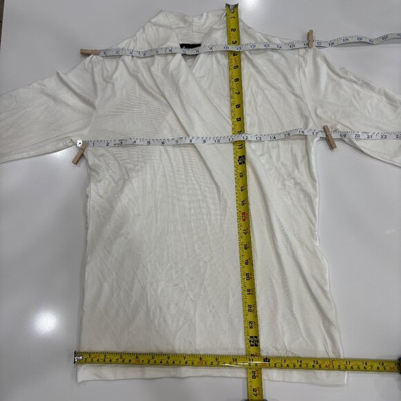 Accouchee S Wrap Front Soft Stretch 3/4 Sleeve Maternity Cowl White Blouse Top - Picture 8 of 8